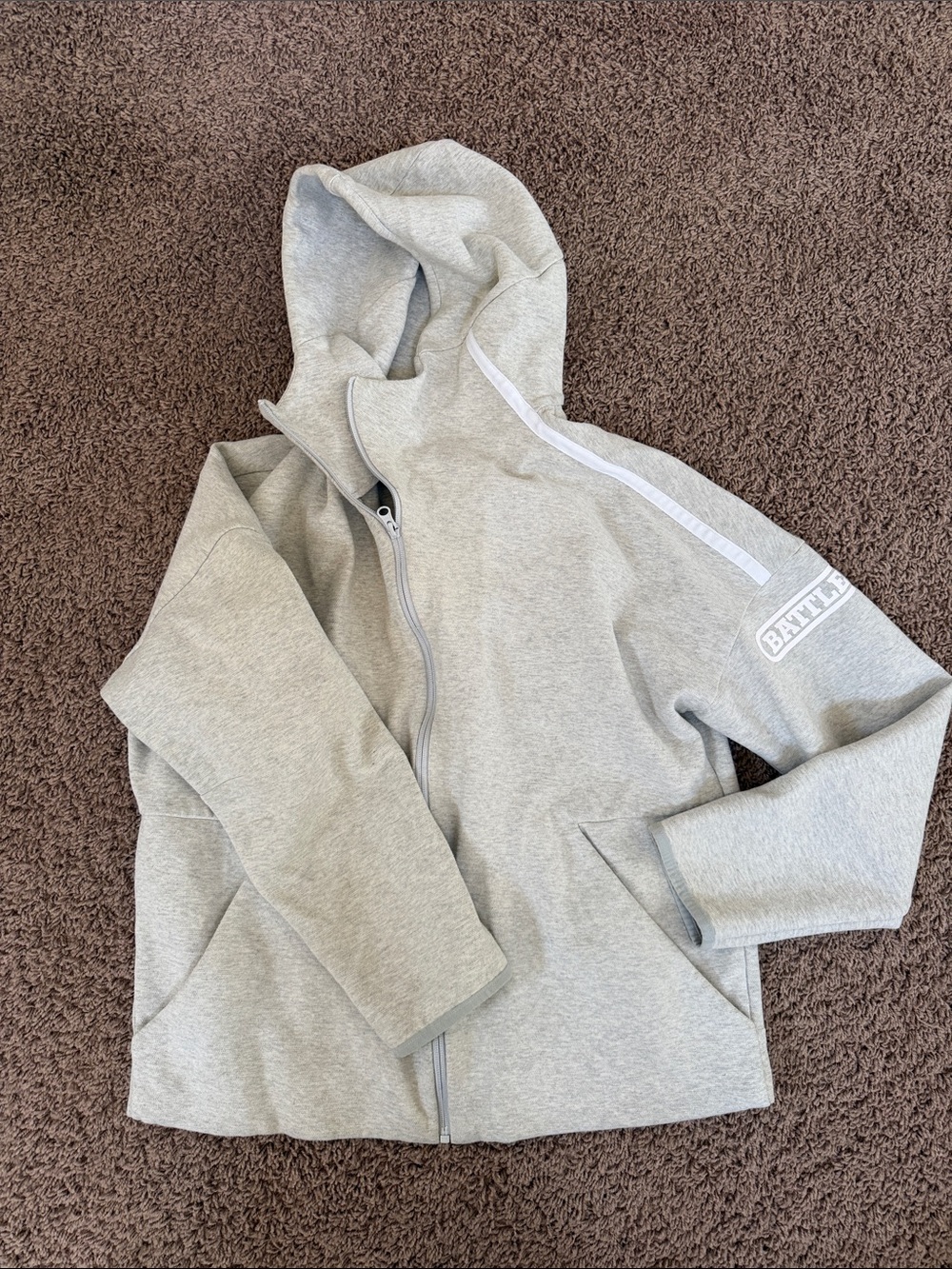 Light Gray Men's Zip Hoodie Jacket